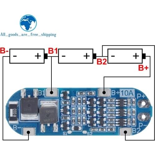 TZT 3S 10A Li-ion Lithium Battery 18650 Charger Protection Board 11.1V 12.6V