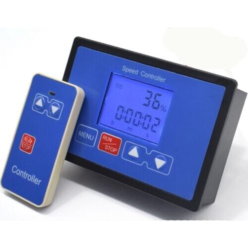 LCD Smart Digital Display 0~100% Tachometer adjustable 30A PWM DC Motor Speed Controller Timing Remote control 12V 24V 36V 48V