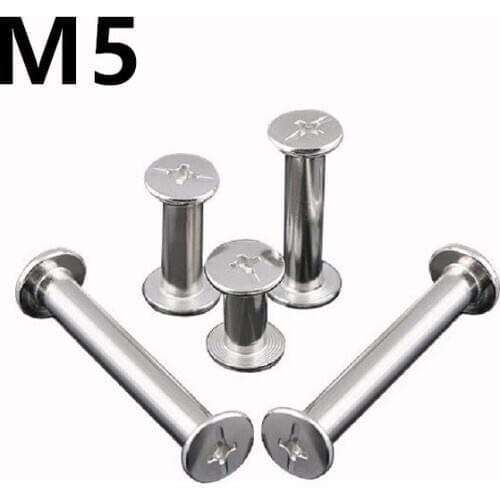 50pcs/lot 304 Stainless steel chicago screw sex bolt book binding post screws M5x6/8/10/12/15/20/25/30/35/40/45/50mm