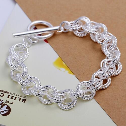 High quality Silver color Jewelry pretty nice fashion popular hot-sale Bracelets free shipping factory price H023