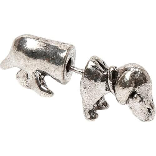 Punk Style Fashion Cute Mens Womens 3D Puppy Dog Animal Cuff Ear Stud Piercing Earring Gift