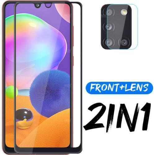 2 in 1 protective glass for samsung galaxy a31 camera screen protector on sumsung galax a 31 a31 a315f safety glass film 6.4
