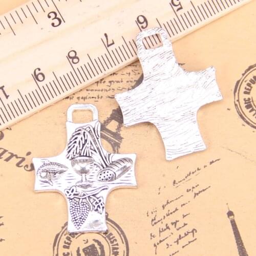 6pcs Charms cross ocean lobster 34x26mm Antique Pendants,Vintage Tibetan Silver Jewelry,DIY for bracelet necklace
