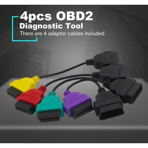 4pcs OBD2 For Fiat ECU Scan Diagnostic Cables MultiECUScan Adapter Bundle Fiatecuscan Connector Scanner Car Vehicle Repairing