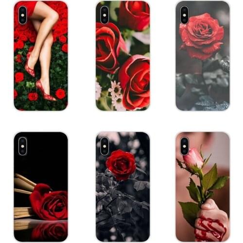 Accessories Phone Cases Covers Beautiful Red Roses Flowers For Samsung Galaxy S2 S3 S4 S5 Mini S6 S7 Edge S8 S9 S10E Lite Plus