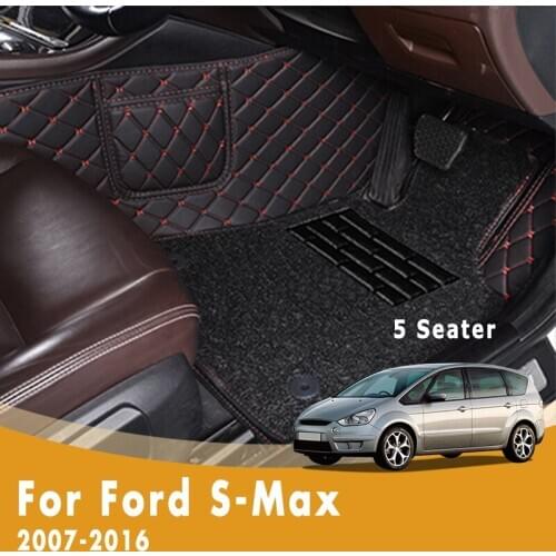 RHD Car Floor Mats For Ford S-max 2016 2015 2014 2013 2012 2011 2010 2009 2008 2007 5 Seater Luxury Double Layer Wire Loop Rugs