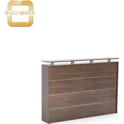 Doshower wooden furniture designs of reception tables with salon equipment