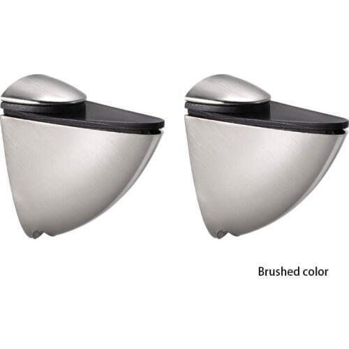 Glass Shelf Bracket Clamp Solid Zinc Alloy Adjustable Wall Mount for 3- 33mm Wood or Glass Shelves 2 Pcs