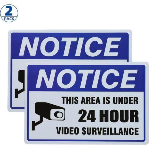 DL-2-Pack Video Surveillance Yard Sign, Security Camera Warning Sign for Home or Business CCTV Monitoring System, Outdoor sign