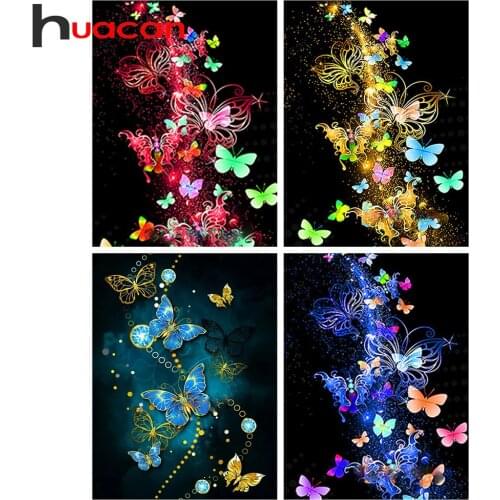 Huacan Diamond Painting Full Square New Arrival Butterfly Kits 5D DIY Diamond Embroidery Sale Animal Mosaic Craft Kit