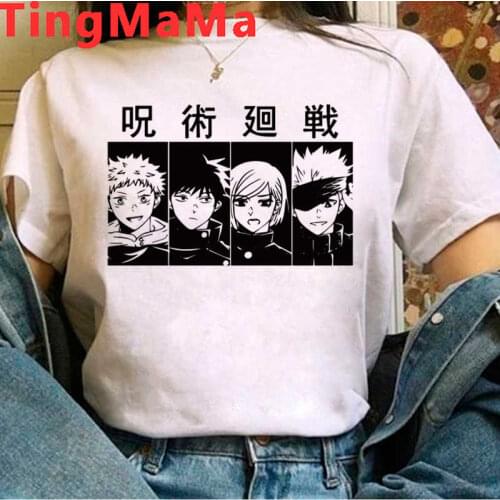 Jujutsu Kaisen Gojo Satoru Yuji Itadori t shirt male 2021 vintage casual kawaii white t shirt top tees summer top plus size