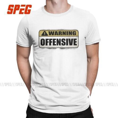 Creative WARNING Offensive T-Shirts for Men Crewneck Cotton T Shirt As seen in Lockout Short Sleeve Tee Shirt Plus Size Tops