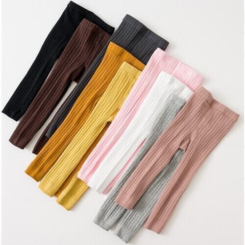 2020 Ins New Fashion Baby Legging Baby Ribbed Pants Autumn Pants Girls Leggings 1-6 Years Baby Clothing
