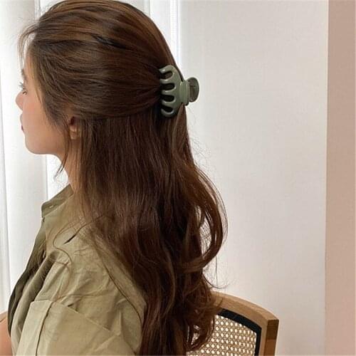 New Claw Clip Women Tough Colorful Plastic Hair Claw Large Size Hair Clamps Crab Hair Accessories Hair Geometric Transparent