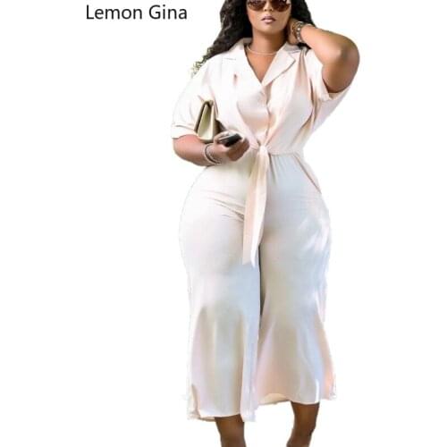 Lemon Gina Solid Color Broad-legged Casual Two-piece Set