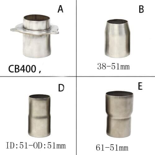 Motorcycle Exhaust Convertor Adapter Reducer Connector Pipe Tube 60mm to 51mm,51mm to 38mm,51mm to 51mm inlet Adapter CB400
