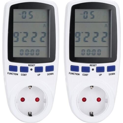 EU Plug AC Power Meters 230v Digital Voltage Wattmeter Power Consumption Watt Energy Meter Electricity Analyzer Monitor