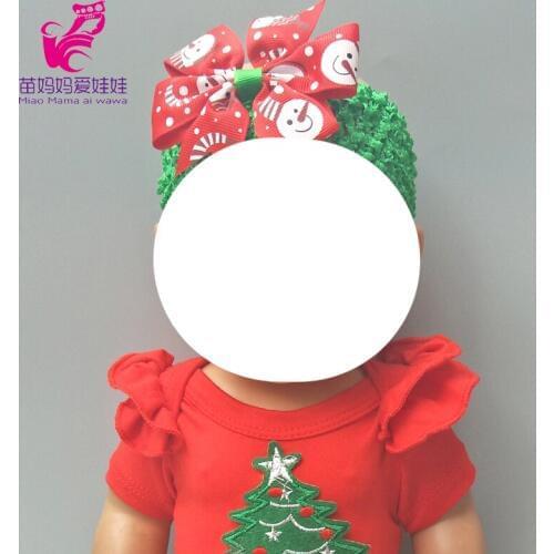 For 43cm dolls Christmas headband for 18" 19" 20" new born baby doll hairband reborn baby doll flower headband girl gifts
