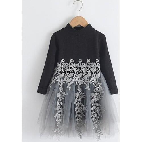 Mesh Girls Dress New Autumn Kids Princess Dresses Long Sleeve Cute Applique Party Dress Girl Costume 2 6 Years Child Dress