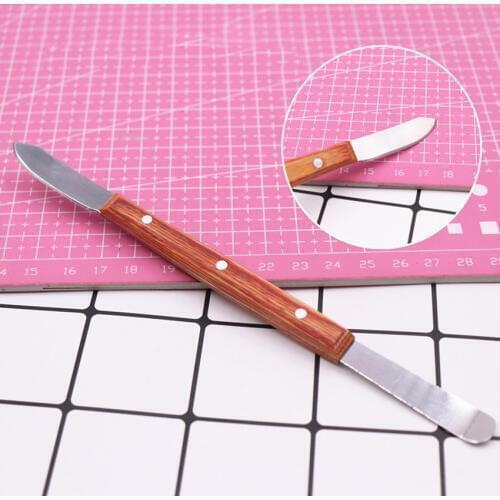 Wooden Handle Spatula Chisel Wax & Clay Sculpting Tool Double-Ended Spatula Chisel Cutter for Sculpting, Pottery Carving