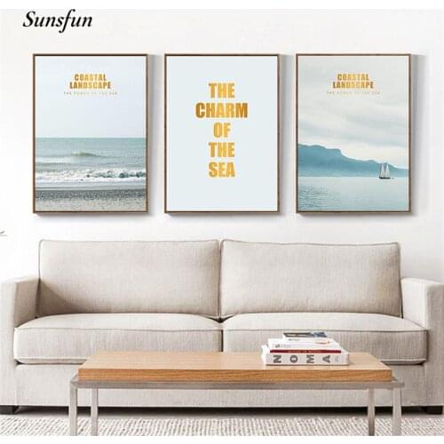 Sunsfun Nordic Style Sky Balloon Poster Print Motivational Quotes Minimalist Wall Art Canvas Painting Picture for Living Room
