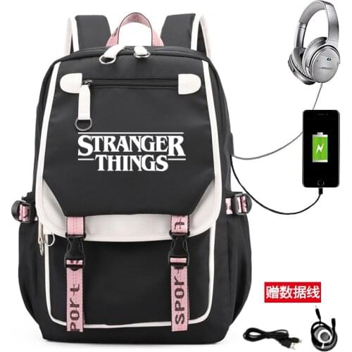 Stranger Things Capacity Backpack For Teenagers Usb Charge School Bags For Girls Travel Laptop Laptop Backpack mochila escolar