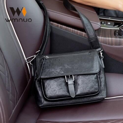 Wmnuo Brand Crossbody Messenger Bag Men Real Leather Cowhide Shoulder Bag Men Large Capacity Travel Phone Ipad Pouch Hot Sale
