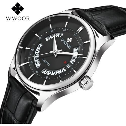 Мужские часы с кожаным ремешком Wwoor China At AliExpress