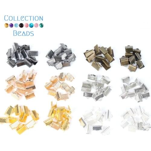 50pcs/lot Crimp Cover Clasps Cord End Caps String Ribbon Leather Clip Necklace Bracelet Connector for Jewelry Making Supplies