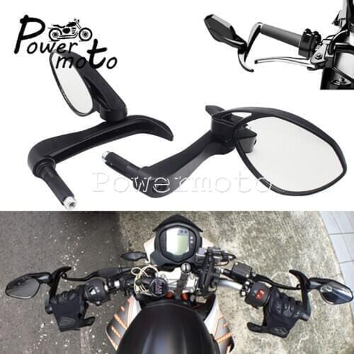 3 In 1 Folding Bar End Mirror With Lever Guard 22mm 7/8" Handle Bar Adjustable Rear View Mirrors Side Mirror For Honda BMW CBR