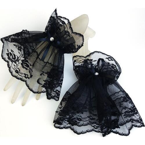 Short Lace Gloves Wrist Length Gloves Womens Gown Gloves Wedding Banquet Dress Glove for Party Dance Sun Protection Sleeve S327