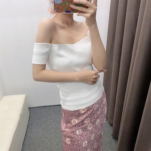 Strapless Sexy Modal Bottoming Knitted Top 2021 Summer Womens New Slim Slimming Wild Word Shoulder