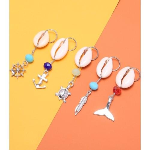 Rudder Shell Pendant Piercing Belly Button Rings For Woman Fashion Turtle Fish-tail Body Navel Ring New Colorful Bead Jewelry