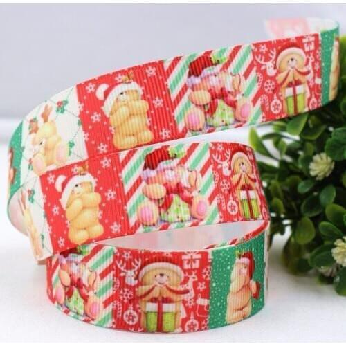 16813M24 , 22MM Christmas Series Printed grosgrain ribbon, DIY handmadeHair accessories Material wedding gift wrap