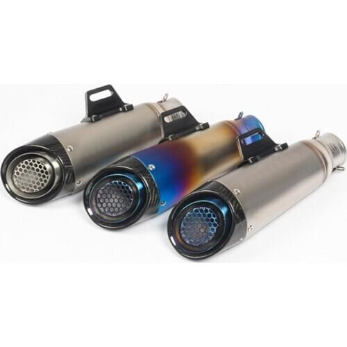 51mm Universal Exhaust Escape Pipe Muffler Tail Pipe for Motorcycle Racing Bike ATV Stainless Steel Carbon Fiber End