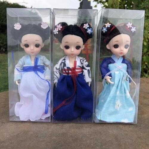 8 points bjd Chinese costume doll 16cm change face doll dress up clothes mini treasure 13 joint modified doll