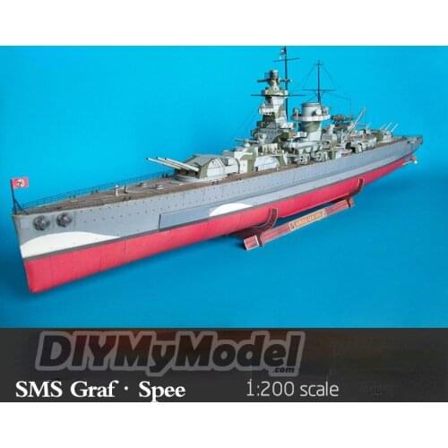 DIYMyModeI Paper model of battleship grafspe 1:200 DIY Handcraft Paper Model Kit Handmade Toy Puzzles Gift Movie prop