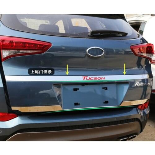 Stainless steel rear trunk door sill decoration cover for Hyundai Tucson 2015 2016 2017 2018 car accessories