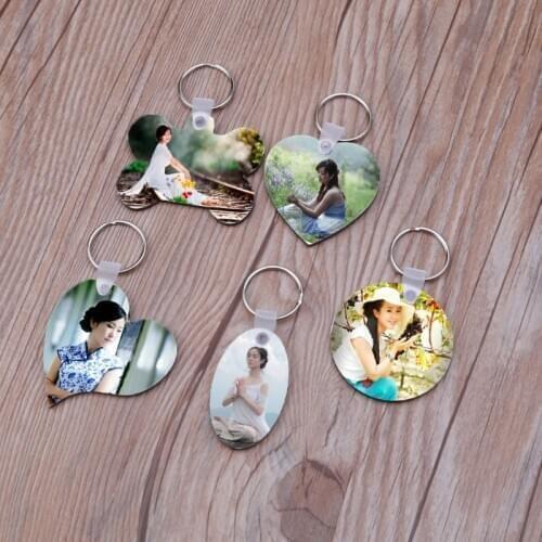 12 Sublimation Wooden Hard Board Key Rings Double Printable Blank MDF Key Chains