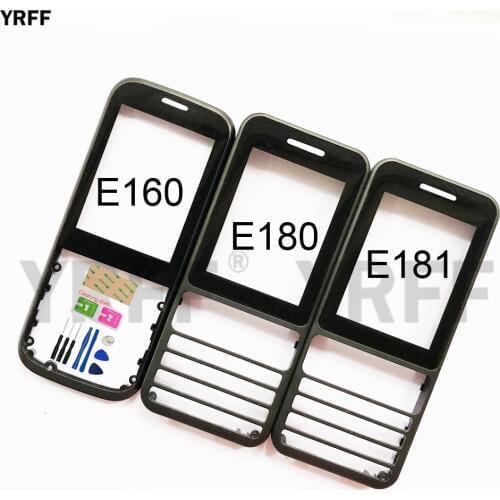 For Philips E160 E180 E181 Mobile Front Glass Screen +Center housing +keypads Replacement