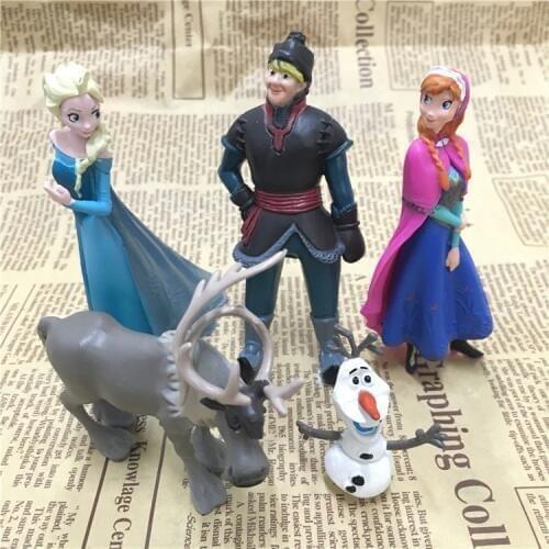 Disney Anime Kid Toys Anna Elsa Figures Kristoff Sven Olaf Pvc Action Figure Toy Play Set Classic Toys 5pcs/Lot 5-11cm