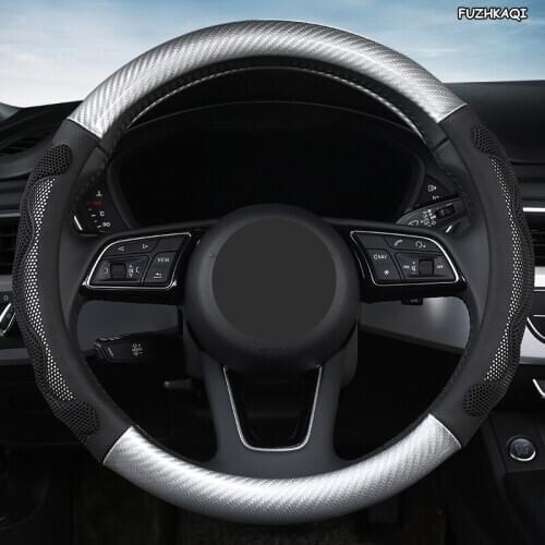 FUZHKAQI Microfiber Leather Car Steering Wheel Cover For Kia Ceed Rio 3 4 Sportage Sorento Cerato Optima Picanto KX K