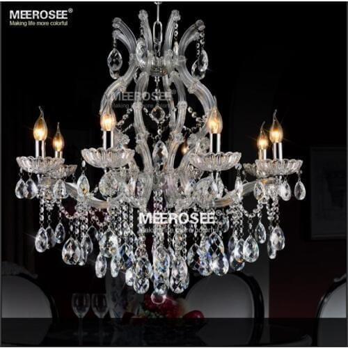 Maria Theresa Clear Chrome Crystal Chandelier Light LED Crystal Lustre Light for Lobby Stair Hallway project MD8475