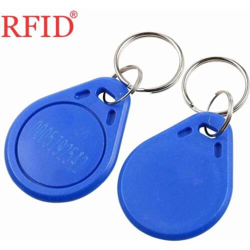 ID 125KHZ EM4100 Read Only Keyfobs Token RFID Card Waterproof Key Ring Fobs Keychain Token Tag Blue Access Control Card 20PCS