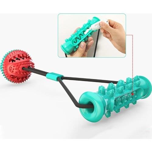 Pet Dog Toys Silicon Suction Cup Tug dog toy Dogs Push Ball Toy Pet Tooth Cleaning Cat Toothbrush for Puppy large Dog Biting Toy