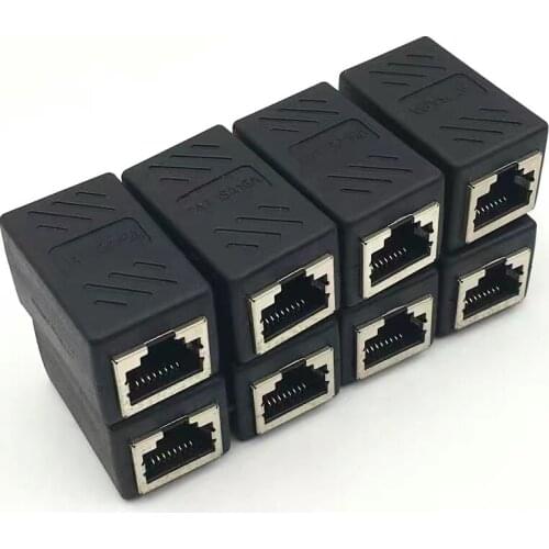 10PCS RJ45 Female To Female Network Ethernet LAN Splitter Connector Transfer Head RJ45 CAT7 5 5E 6 6a Extender Network Cable