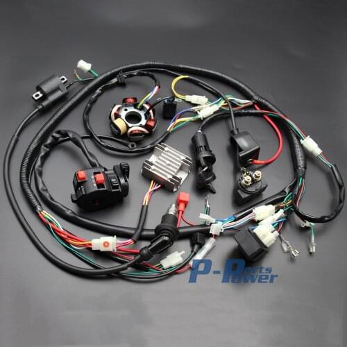 Chinese GY6 125cc 150cc ELECTRICS Stator Wire Harness Assembly Wire Loom Magneto Coil CDI Rectifier Solenoid NEW