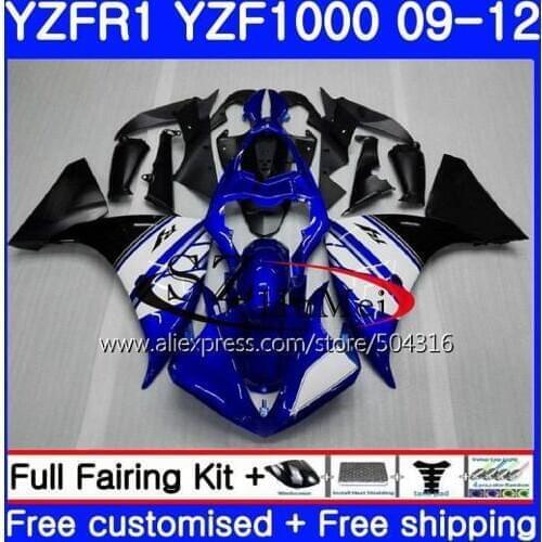 Body For YAMAHA YZF-R1 YZF1000 R 1 YZF-1000 77NO.1 YZF 1000 YZFR1 09 10 11 12 YZF R1 2009 2010 2011 2012 Fairings Factory blue
