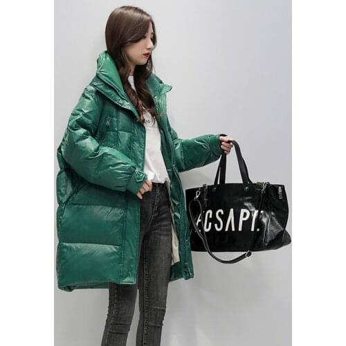 FTLZZ New Winter Women 90% White Duck Down Jacket Female Casual Loose Long Coat Thick Waterproof Down Overcoats