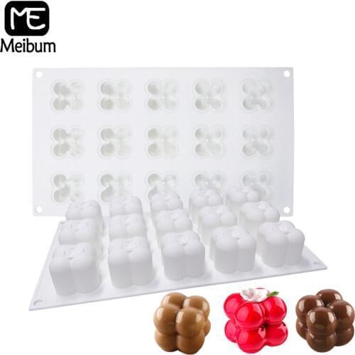 Meibum 15 Cavity Magic Ball Cake Silicone Mold DIY French Chocolate Mousse Dessert Mould Fondant Pastry Decorating Baking Tools